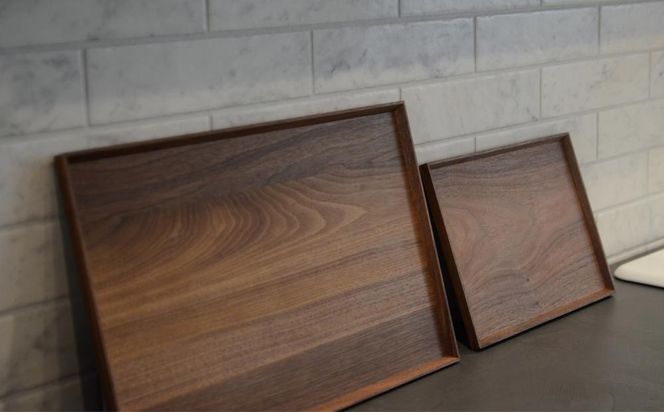 【高島屋選定品】＜FILE FURNITURE WORKS＞木製トレー(W45×D30)/ウォールナット/L｜京都 家具 トレー 人気ブランド［ 京都 家具 インテリア おしゃれ 人気 おすすめ 東京 田園調布 ショールーム オーダーメイド お取り寄せ 通販 ふるさと納税 ］ 261009_A-AAU018
