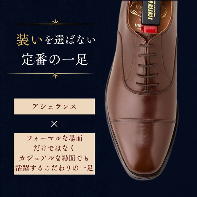 スコッチグレイン ビジネスシューズ メンズ アシュランス 3526DBR ストレートチップ 革靴 本革 日本製 EEE 送料無料 ギフト