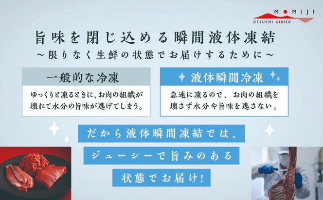 【鹿肉定番2点セット】大槌鹿ロース肉200g×1パック・モモ肉200g×1パックセット【ステーキ・ロースト・ヒレカツに】岩手県産 天然鹿 鹿肉 ジビエ ヘルシー 低カロリー 冷凍 赤身
