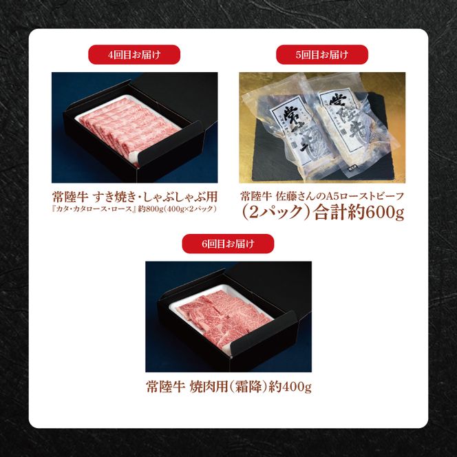 【6ヶ月定期便】 肉の藤井商店 ～極上の常陸牛プレミアムセレクション～極上の６か月～｜ブランド牛 お肉 希少部位 茨城県共通返礼品 行方市(FL-31)