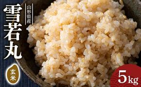 FYN6-289 令和7年度 山形県産 雪若丸 玄米 5kg お米 米 ごはん ご飯 げんまい 銘柄米 ブランド米 2025年 自宅 家庭 贈り物 プレゼント 贈答 ギフト 食品 山形県 西川町 月山