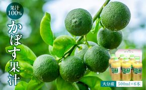 【F10041】【大分県】【果汁100％】【無添加】カボス果汁　500ml×6本