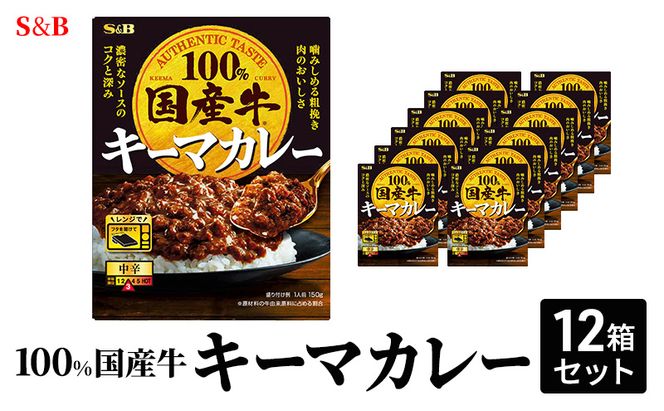 S&B 国産牛100% キーマカレー 12箱セット