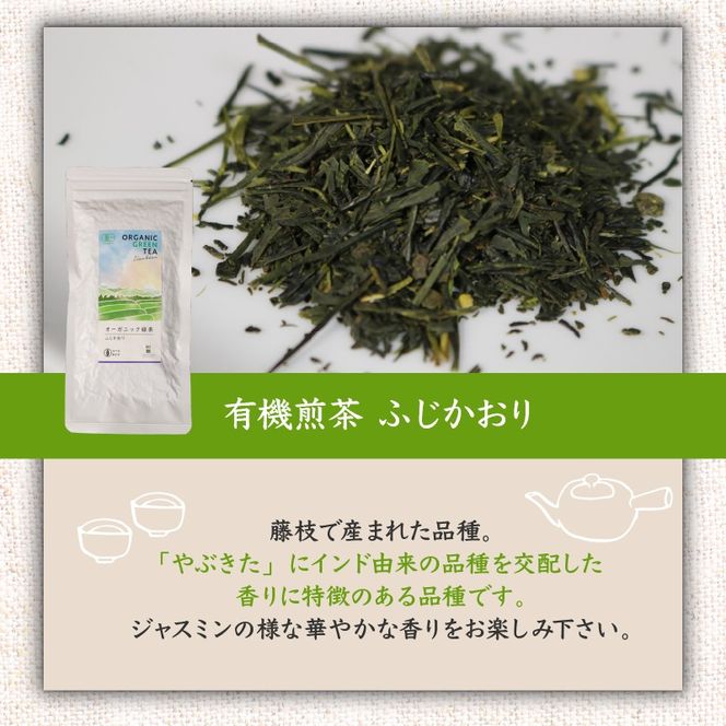 煎茶 茶葉 深蒸し茶 計 200g オーガニック やぶきた ふじかおり 2種 飲み比べ 有機 緑茶 お茶 茶 国産 静岡県産 静岡産 飯塚園 静岡県 藤枝市