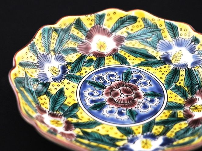 九谷焼　4.2号皿揃　吉田屋芙蓉 （5枚セット）a01 食器 キッチン雑貨 キッチンアイテム 雑貨 小物 お皿 丸皿 食卓 テーブルコーディネート 