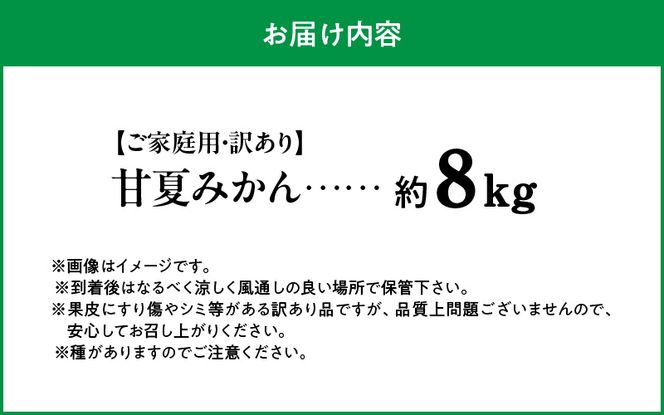 G7362_【2027年先行予約】【ご家庭用】【訳あり】紀州有田産　すっきり爽やか　甘夏みかん　８kg