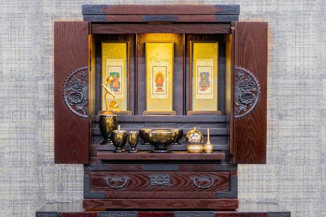 仙台箪笥 仙台仏壇20号 拭き漆調 KH-568（お申込書返送後1ヶ月～5ヶ月程度でお届け）高級 工芸品 伝統|06_kyk-800901