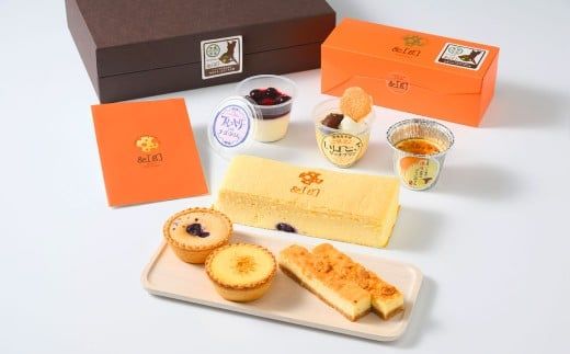 [&g]幸せ詰め合わせ守華-SHUKA-( ふわシュワ cheese cake ×1、 いばとろリッチプリン ×1、 濃厚お芋のブリュレプリン ×1、 とろ生チーズプリン ×1、チーズケーキバー ×2、 プチリッチエッグタルト [ カスタード ×1& ブルーベリー ×1]) | デザート スイーツ お菓子 洋菓子 菓子 冷凍 詰合せ プリン チーズケーキ エッグタルト
