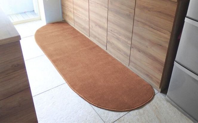 diw0277 北欧風キッチンマット ラグマットタイプ 65×225cm ゆりかご型 オーカー 抗菌防臭 SEK 織人しきもの屋工房