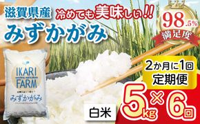 【7年産】みずかがみ　白米定期便　12か月で5kgを6回お届け（2か月に1回）【C035W1】