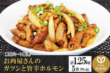 お肉屋さんのガツンと旨辛ホルモン [計1.25kg 豚白モツ250g(タレ込み)×5袋]|06_thm-221401