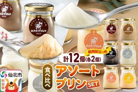 《12月上旬～2027年2月下旬にお届け》 あきたプリン亭 食べ比べ！アソートプリンセット（なめらか／レトロ／マロン／武家屋敷／チョコ／雪見杏仁）各2個 計12個入り [手作り あきたプリン亭 ぷりん なめらか レトロ マロン 武家屋敷 杏仁 チョコ お菓子 洋生菓子 洋菓子 高級 お取り寄せ スイーツ ギフト プレゼント 詰め合わせ]|02_apt-361201