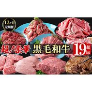 【定期便全12回】超豪華！黒毛和牛堪能贅沢定期便！(総重量19kg超) t0363-001