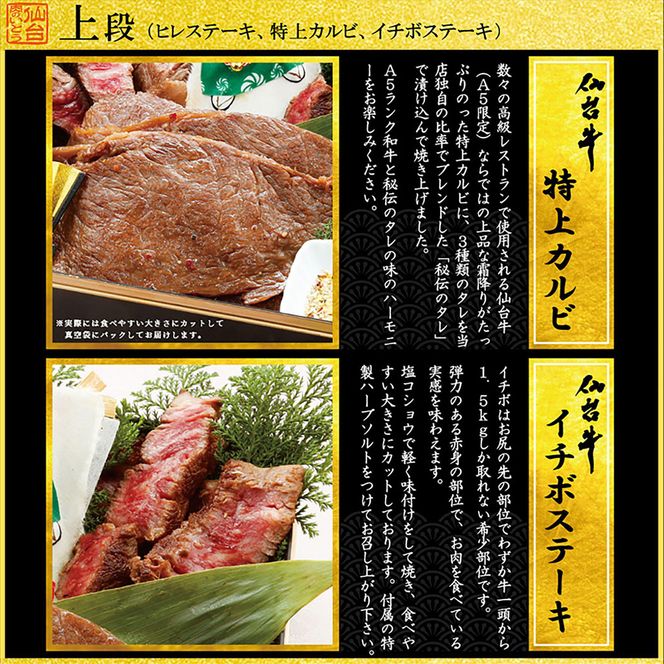 肉のいとう 最高級A5ランク 仙台牛 お肉のおせち 3段重（5～7人前）【食品 惣菜 おせち料理 御節 お取り寄せグルメ 加工食品  年内発送 2027 期間限定】 041009_AP011
