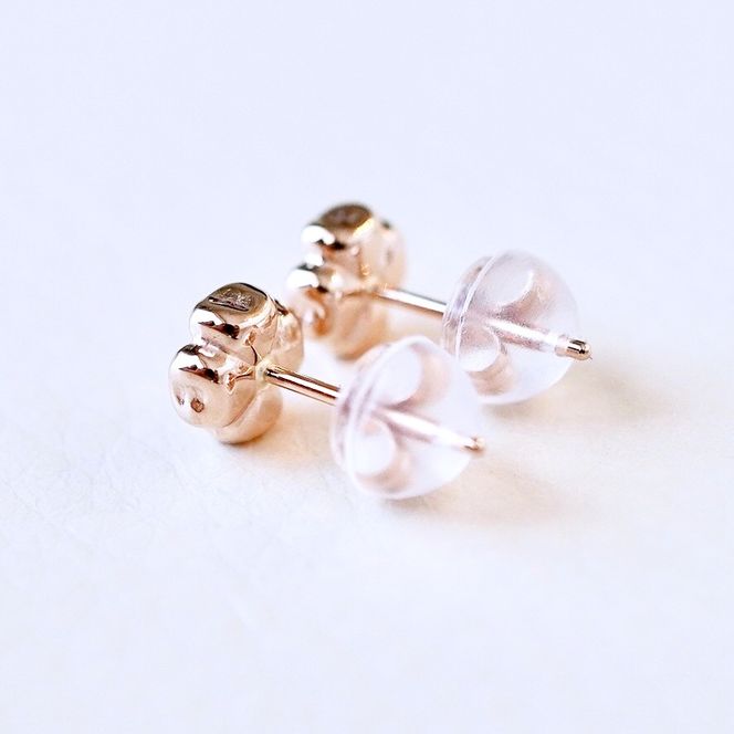 K18PG(18金) ローズゴールド 地金 クローバー ピアス シンプル 幸運 希望 幸福 愛情 健康 保証書付 KO-0063 242-021-c
