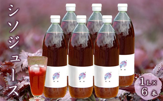 農薬不使用のシソ葉を使用した【 シソジュース 】1L×6本 セット 箱入り 飲料 野菜飲料 飲み物 水分補給 ポリフェノール 濃厚 飲みやすい 甘さ控えめ ストレートジュース [有限会社サンユー農産]