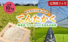 【3ヶ月定期便】【射水市】【射水の美味しいお米】ファームつくりみちのお米 作道米 R8年度産てんたかく10kg（10kg×1）【玄米】｜米 こめ コメ てんたかく 天高く 玄米 ブランド米 銘柄米 人気 ランキング 富山 富山米 北陸 北陸米 富山てんたかく 北陸てんたかく 玄米てんたかく 10キロ 10キロ米 10kg 10kg米 ※離島への配送不可