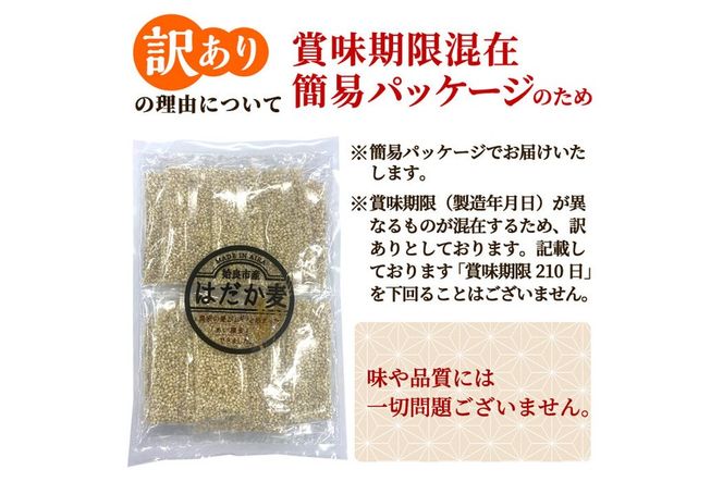 a630 《訳あり・数量限定》姶良市産はだか麦35g×105袋(合計約3.6kg超え)【竹之内穀類産業】姶良市 国産 麦ごはん用はだか麦