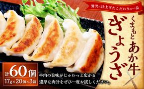 熊本和牛あか牛ぎょうざ60個（あか牛ぎょうざ20個入り×3箱）計60個 あか牛 餃子 ぎょうざ 焼餃子 牛肉 お肉 肉 褐牛 褐毛和種 和牛 国産牛 熊本県 上天草市 冷凍