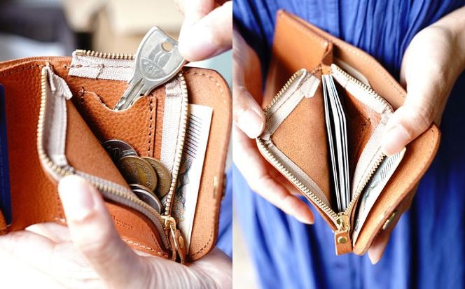 ホック留めのコンパクト財布 糸島市 / LADIES＆GENTLEMEN 本革 革製品[ADK075]