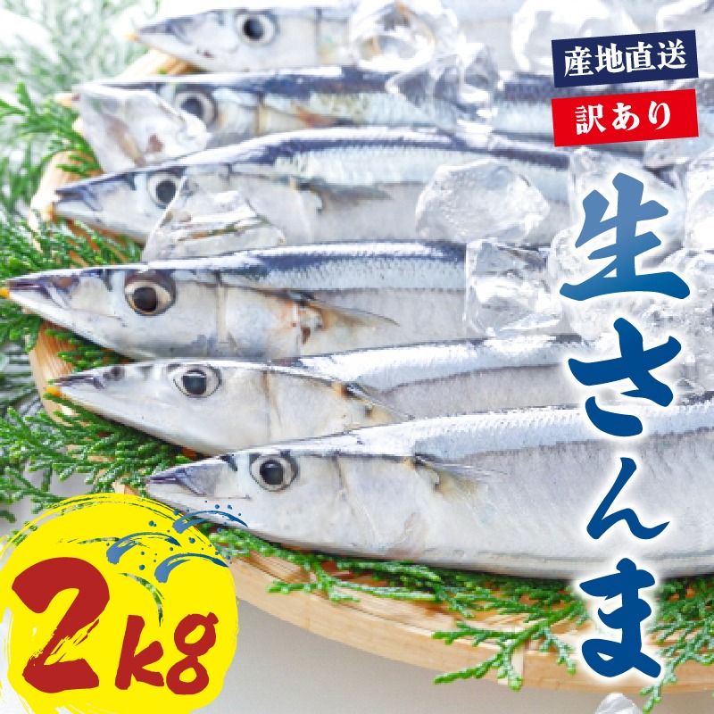 [2026年先行予約] 訳あり 鮮さんま 約2kg 冷蔵 秋刀魚 限定 期間限定 旬 簡単調理 焼き魚 煮魚 フライ おかず おつまみ 晩酌 米 丼 海産物 海鮮 魚介 魚介類 三陸 岩手県 大船渡市 [daisei005]