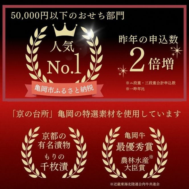 おせち ＜京都伏見 京菜味のむら＞京のおせち 三段重 37品目 3～4人前 亀岡市 限定 ｜ 3段 お節 2027 予約 おせち料理 冷凍 数量限定 御節 亀岡牛 ローストビーフ ※離島へのお届け不可 ※12/29到着 ふるさと納税おせち