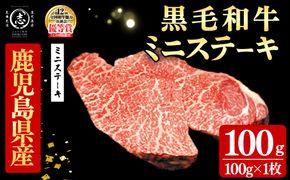 鹿児島県産黒毛和牛ミニステーキ(1人前100g/100g×1枚) p9-045