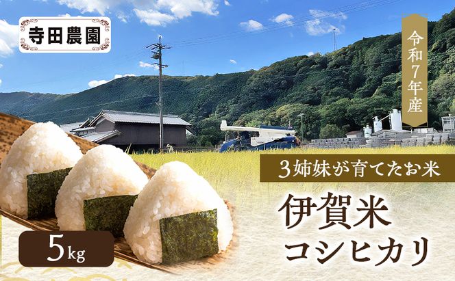 3姉妹が育てたお米　令和7年産　伊賀米コシヒカリ　5kg  三重県 名張市 特A 白米 精米 産直 農家 ご飯 ごはん 新米 寺田農園 こしひかり 令和7年 農家直送 産地直送 国産米 おにぎり 炊飯 おいしい 甘い 三重 清流