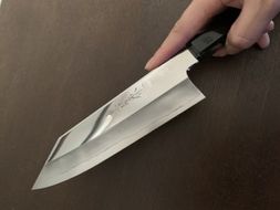 切付型三徳包丁鏡面180ミリ銀三鋼　三徳 包丁 日本製 ステンレス 刃渡り18cm 180mm 料理 高級 本格的 万能包丁 ふるさとのうぜい 故郷納税 返礼品 高知県 土佐市【田所刃物株式会社】 [BQAS008]