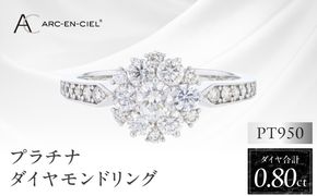 J062-4 ARC-EN-CIEL プラチナ ダイヤリング 計0.8ct【鑑別書付き ジュエリー プレゼント ギフト ファッション アクセサリー 贈り物 贈答 お祝い 記念日】