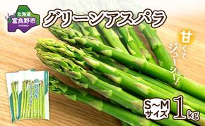 【2026年春発送】富良野産 アスパラ 約1kg 細め (S～Mサイズ混合) 中山農園 アスパラガス 野菜