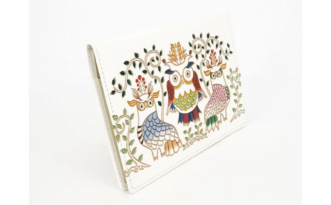 【文庫屋大関】パーソナルホルダー　ふくろう【皮革工芸品】 民芸品 雑貨 日用品 文房具 革小物 牛革 ファイル ケース 