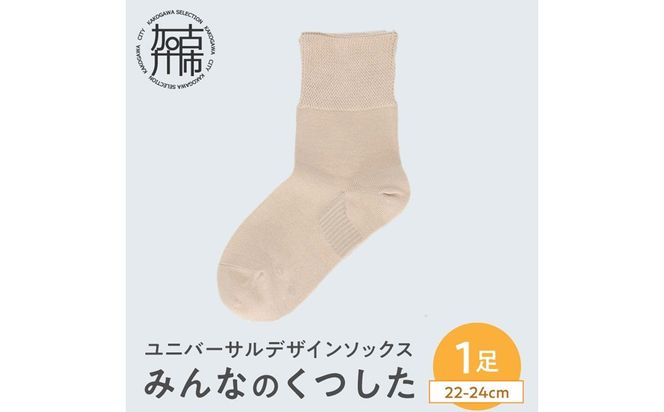 みんなのくつした 1足(22-24cm)【メイプルベージュ】《 くつした 靴下 ソックス 加古川市 送料無料 》【2500T16802_01】
