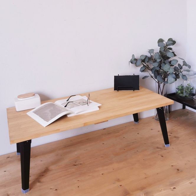 テーブル 天然木 折りたたみ ローテーブル 1台 ナチュラル ウレタン仕上げ 完成品｜新星金属製作所 大阪府 守口市 家具 インテリア 机 学習机 [2488]