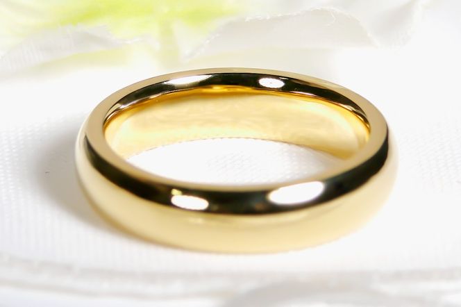 K18YG 地金 無垢 リング 幅4ｍｍ 厚み 2mm CSR0410 SWAV072