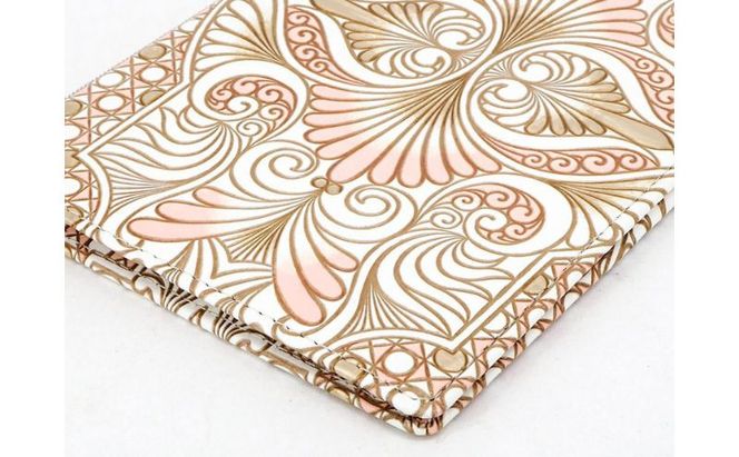 【文庫屋大関】パーソナルホルダー　ロカイユ＜ベビーピンク＞【皮革工芸品】 民芸品 雑貨 日用品 文房具 革小物 革製品 ファイル ケース 