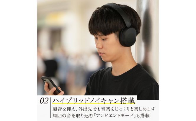 ワイヤレスヘッドホン final UX1000 BLACK ハイコスパモデル/ノイズキャンセリング/ノイキャン/ANC/マイク付き 141305_DC57VC01