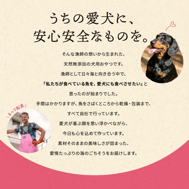 秋田県 金浦産「えっこ船長が愛犬のために作った。海の天然おやつ　ベイビーシャーク 70g×3パック」