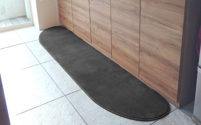 diw0187 北欧風キッチンマット ラグマットタイプ 45×270cm ゆりかご型 チャコール 抗菌防臭 SEK 織人しきもの屋工房