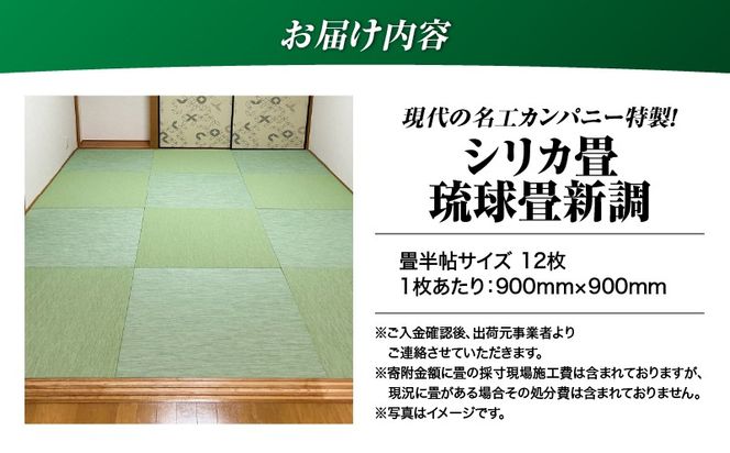 現代の名工カンパニー特製！シリカ畳琉球畳新調（畳半帖サイズ12枚）　K348-002