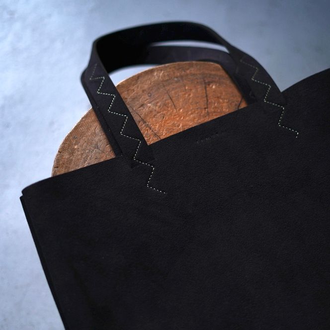 トートバッグ (ブラック) Ultrasuede (R)｜人工皮革 服飾雑貨 メンズ レディース 男女兼用 田村製作所 大阪府守口市 [2582]