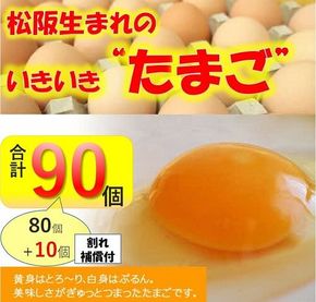 【1.3-36】【卵】松阪うまれのいきいきたまご（90個入り（割れ補償含む））