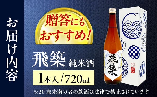 純米酒 飛築 TOBITSUKI 720ml箱入 ≪築上町≫【宗政酒造株式会社】 日本酒 お酒 地酒[ABFD001]