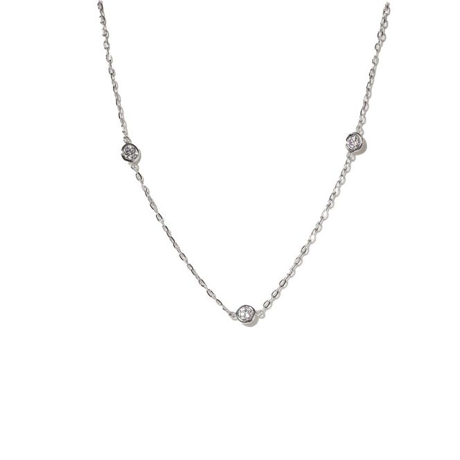 プラチナ　0.30ct　ダイヤモンドステーションネックレス　BQ-196