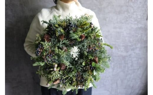 Xmas限定　クリスマスリース Φ40　　花　インテリア　クリスマス　リース　ドライフラワー　おしゃれ　玄関飾り　壁飾り　植物　暮らし　冬　季節限定　きれい　綺麗　季節 ※2025年11月下旬頃より順次発送予定