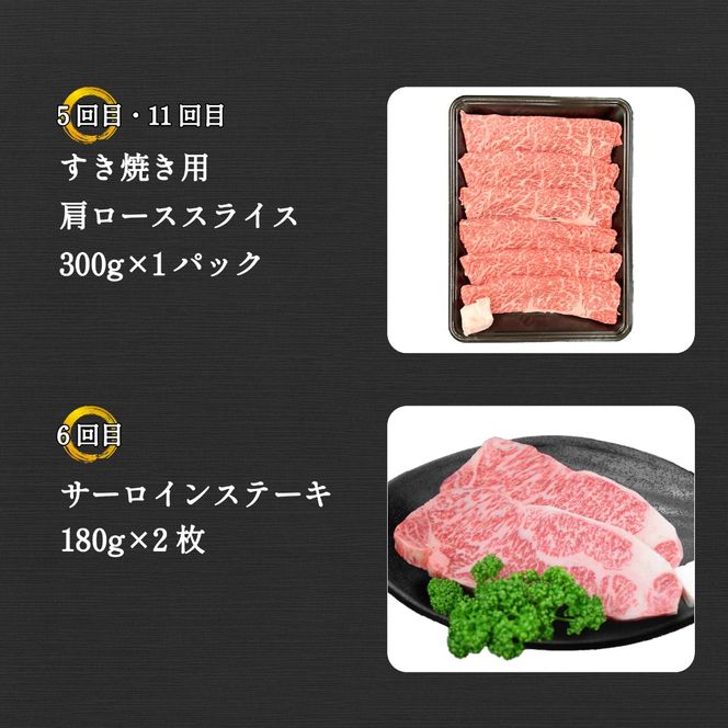 【定期便 全12回】宮崎県西ノ原牧場・なかにしプレミアム和牛バラエティ定期便（牛肉 黒毛和牛 すき焼き しゃぶしゃぶ モモ 定期便 A4 A5）