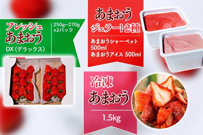 いちご 定期便 贅沢セット フレッシュあまおう & 冷凍あまおう & ジェラート 2種 【2027年発送】 [THE FARM_strawberry 福岡県 宇美町 um40azo780019] アイス 先行予約 イチゴ 苺 フルーツ 果物 果実 甘い 小分け 定期 あまい