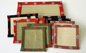 HANA咲く畳コ−スタ−花台レッドセット 民芸品 工芸品 雑貨 日用品 