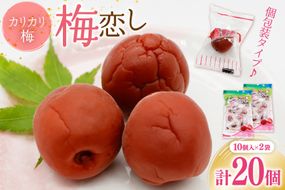 【カリカリ】梅恋し 10個×2袋 [山梨農産食品 山梨県 韮崎市 20743175] 梅干し 梅干 うめぼし 梅 小粒 小梅 カリカリ梅 個包装