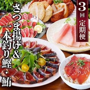 定期便(半年で3回)さつま揚げ&鮮度抜群な一本釣りかつお・まぐろ LL-6007 【1462810】